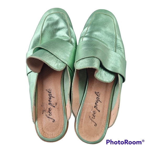 Free People At Ease Mules Green Metallic - Picture 4 of 6